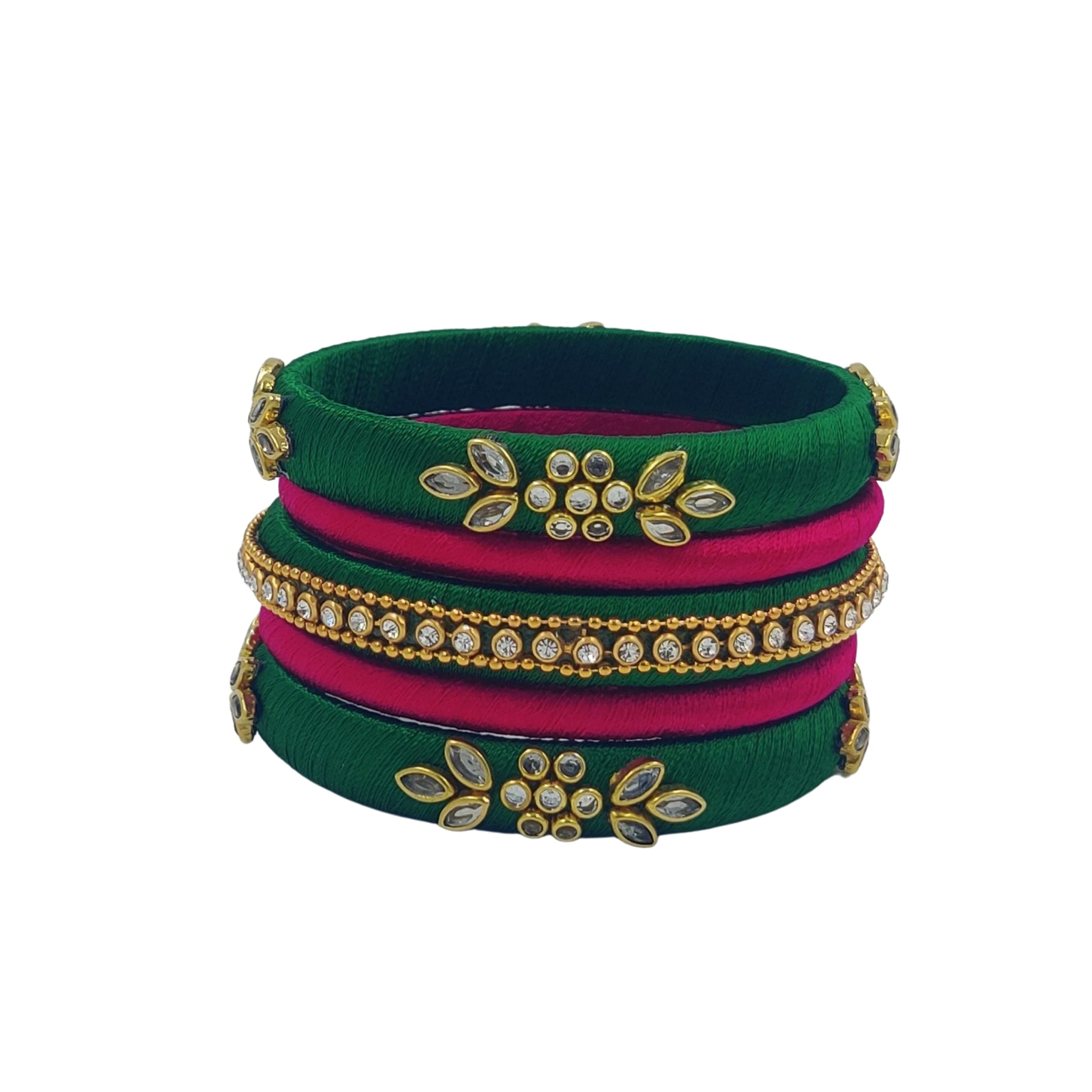 Yaalz Silk Thread Simple Kundan Stone Work Fancy Designer Wedding Chuda Bangle Sets For Women Kids Girls In Multiple Colors (B0983G6RBQ) Amazon Price History, Amazon Price Tracker