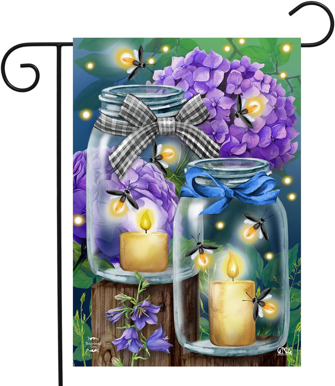 Spring Garden Flag,8 Lighting Modes Solar LED Hello Spring