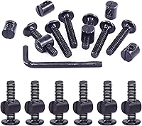 Vista 14 de Swpeet 25 tornillos de cabeza hexagonal M6 de 3.150 in, color negro, para cuna, cuna y tuercas de barril con 1 llave Allen, perfecta para muebles