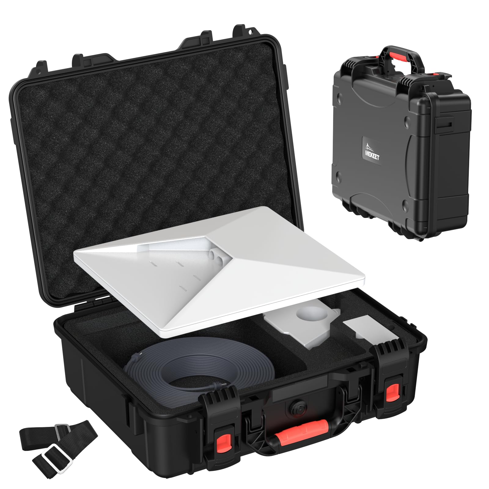 MEKEET Starlink Mini Case, IP67 Waterproof Hard case Fits Star Link Mini Dish, Portable Shoulder Dual Carry Options with Precision Cut Foam for Starlink Accessories,Ideal for Travel and Camping