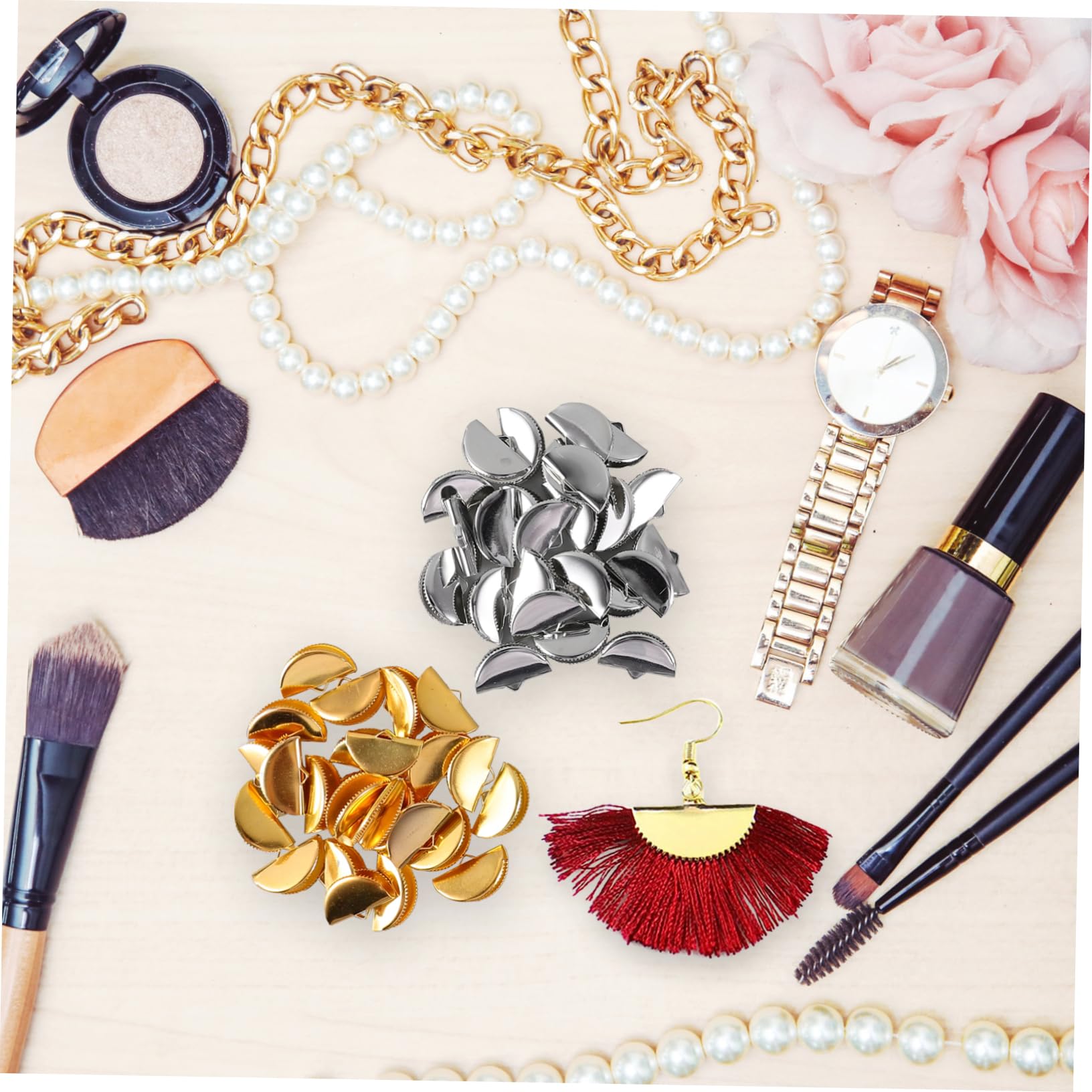 GLSTOY 300pcs DIY Jewelry Making Tassel Clip Accessories Sizes for Choker Anklet Pinch Crimp Ends