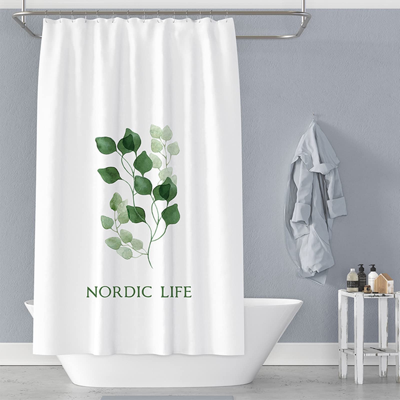 Rideau douche feuilles KnSam style scandinave pour rafraîchir votre salle de bain