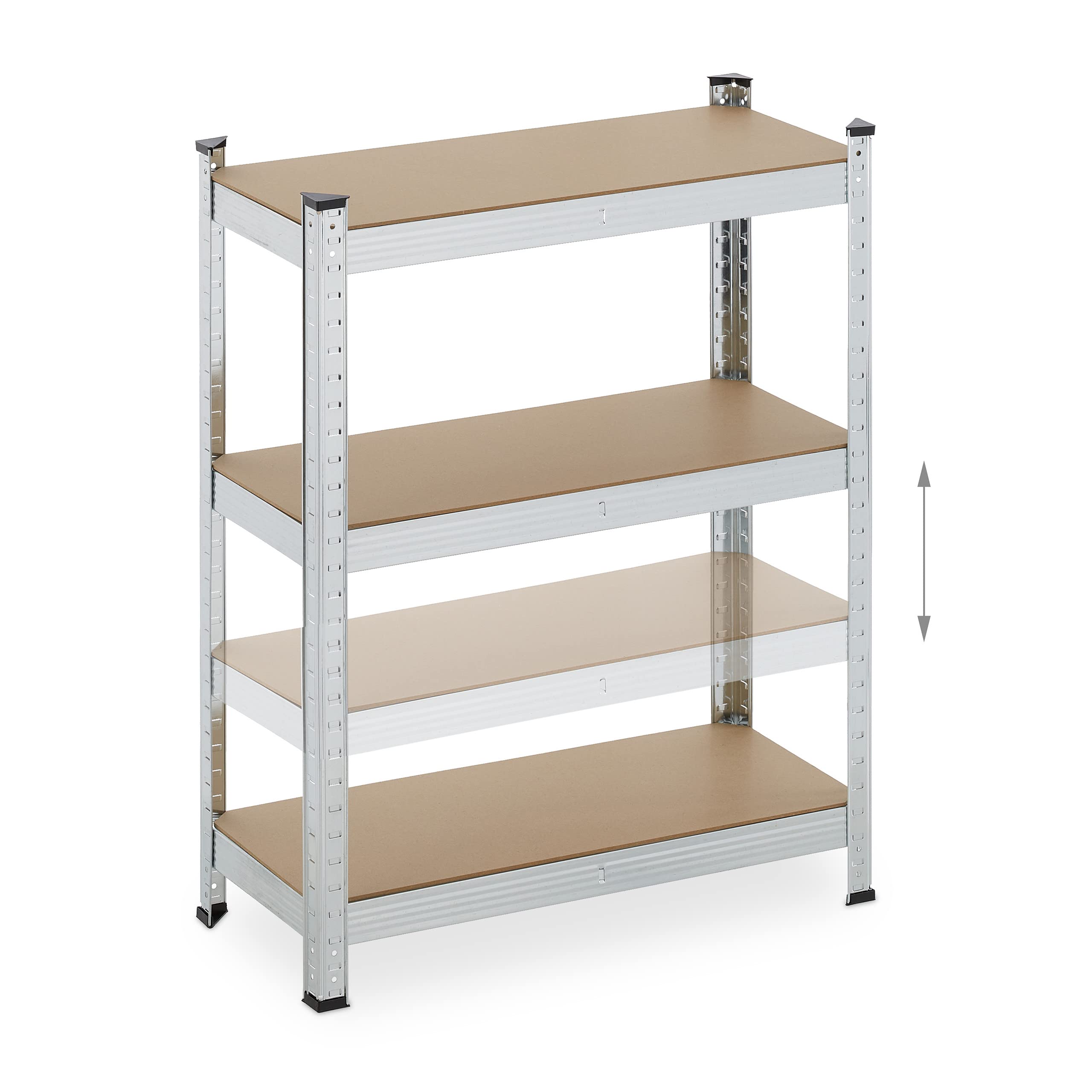 Relaxdays Étagère Charge Lourde, 5 Niveaux, HxLxP: 180x70x30 cm, supporte Jusqu’à 500 kg, Acier, Cave & Garage, argenté