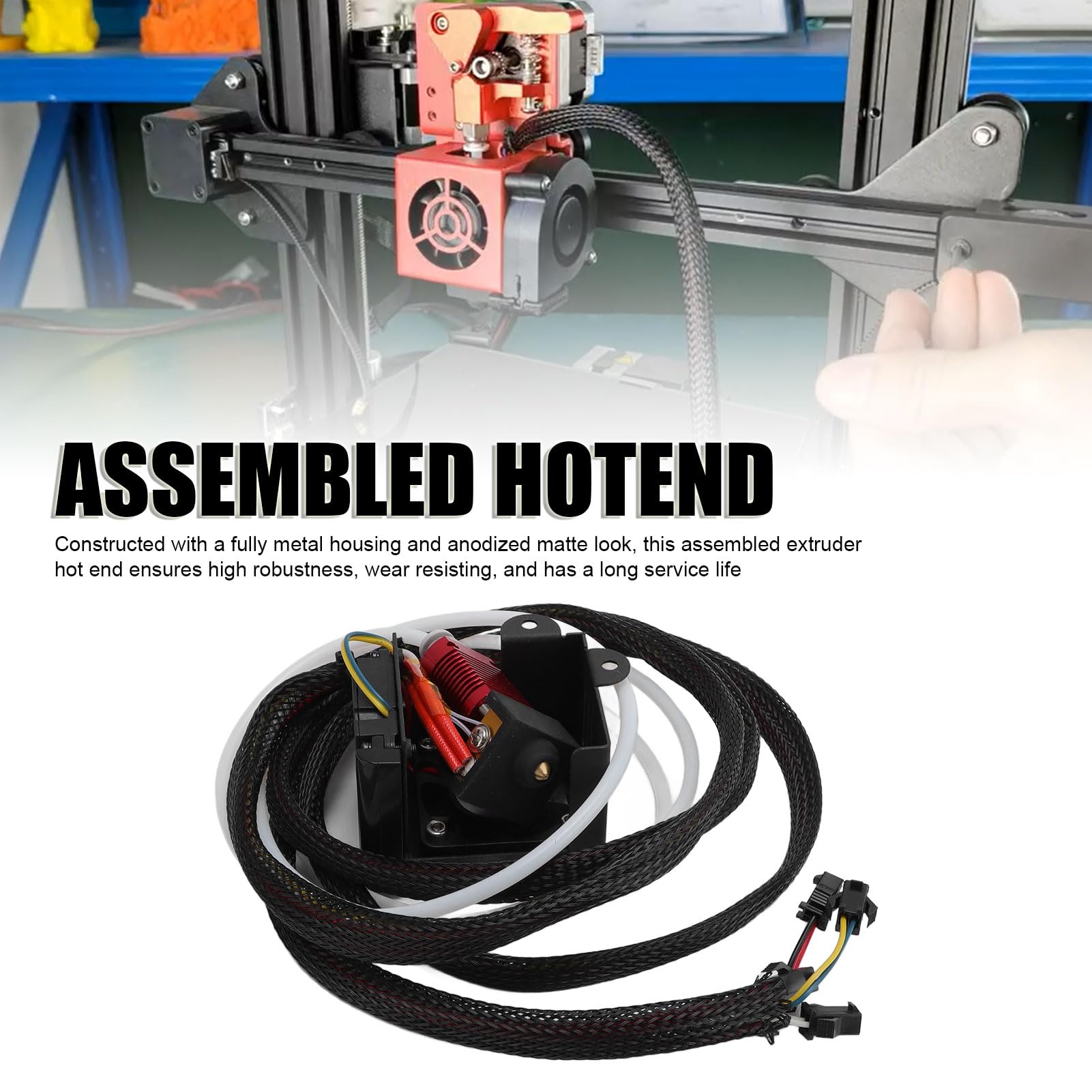 Ender 5 Hotend Kit, Extruder Hotend Kit für Ender 5 3D Drucker, 24V Ganzmetall Hotend Kit Voll zusammengebautes Hotend mit Aluminium Heizblock, Kühlgebläse und Messingdüse