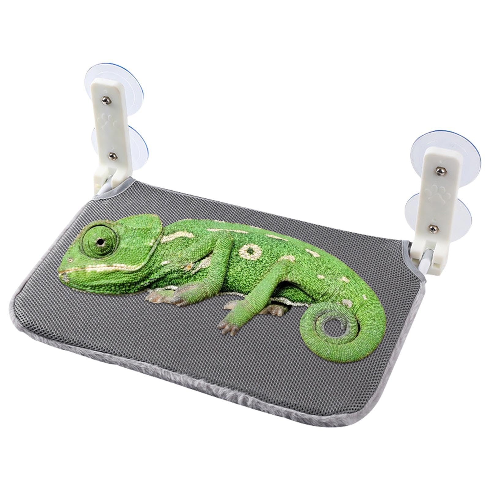Hamaca de dragón barbudo | Percha plegable con ventosa para reptiles, hamaca gris con cremallera, cama que ahorra espacio para descansar, dormir y jugar