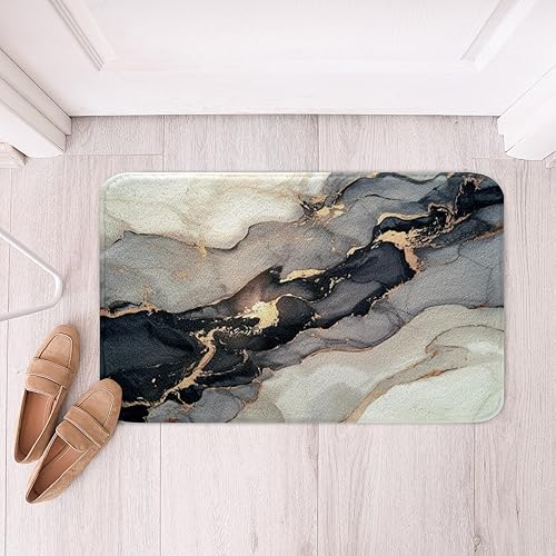 Vista 77 de Erosebridal Alfombras de baño azul marino para decoración de ducha, tapete de baño retro teñido anudado, tapete de puerta de vellón de acuarela