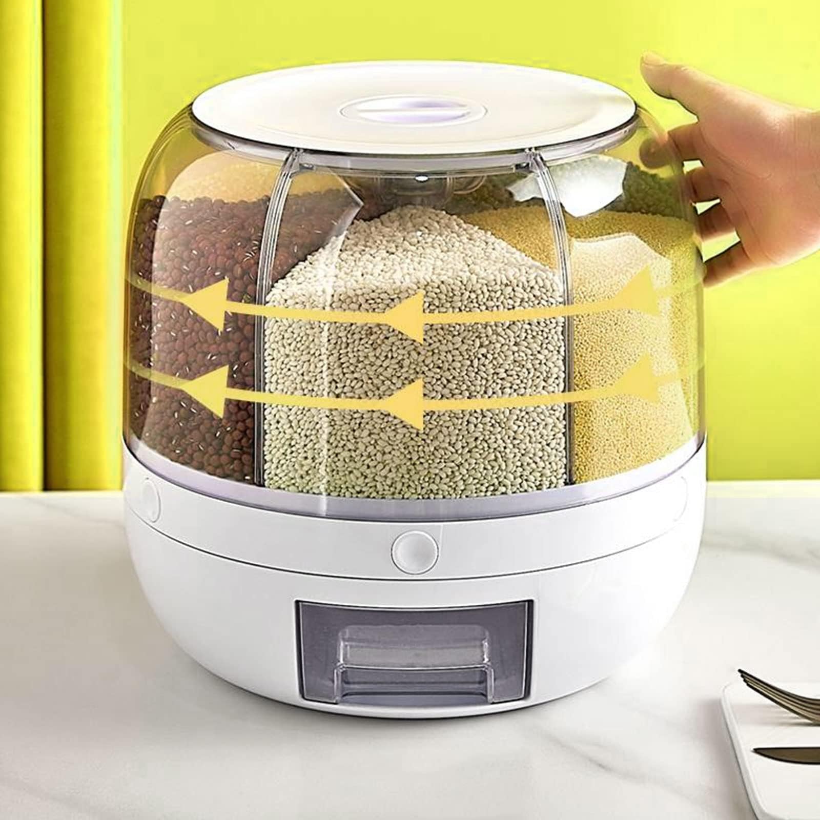 SABUIDDS Rotating Grain Dry Food Dispenser Countertop