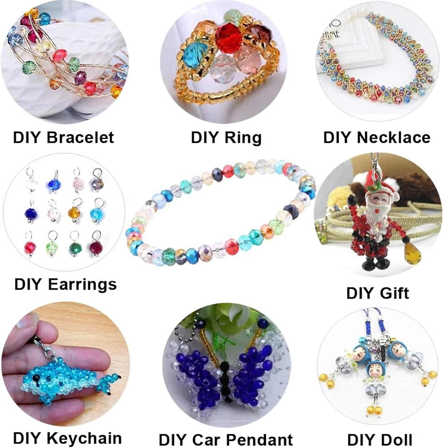 200PCS 6MM Crystal Glass Beads for Jewelry Making Blue Series Rondelle Facted Crystal Glass Beads for Bracelet Making Round Glass Spacer Bead for DIY Crafts Wind Chimes Suncatchers - Image 4