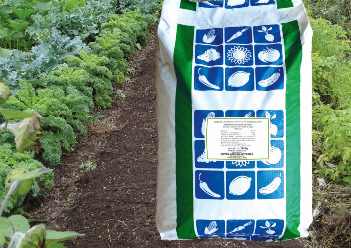 Concime universale ad attivita' biostimolante con alghe brune busta da 20 kg, Verde