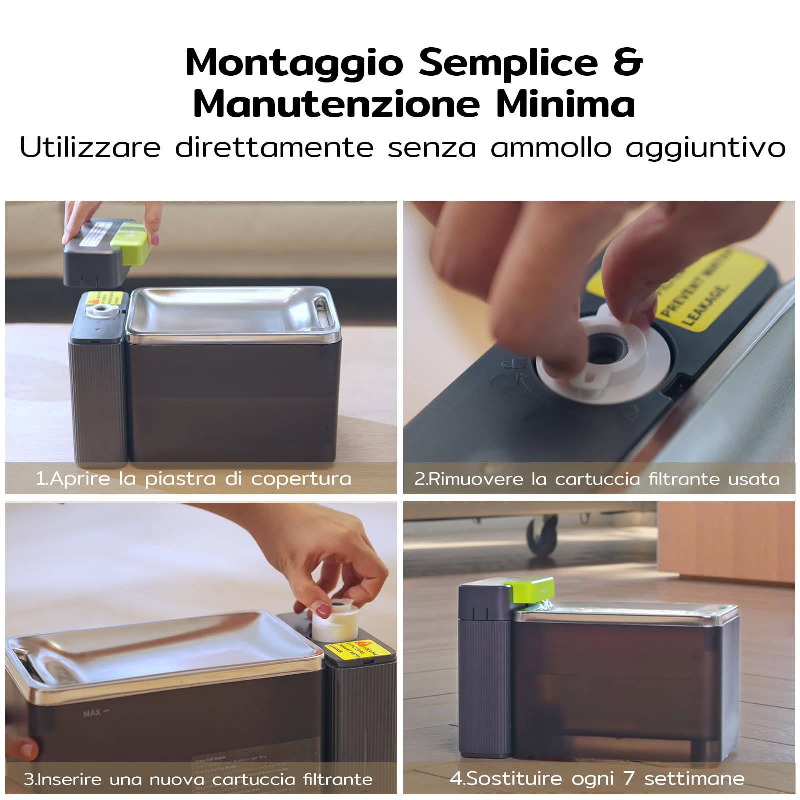 Amicura A3 Lite - Confezione da 2 cartucce filtranti ultra filtranti, membrana in fibra cava da 0,01 micron, compatibile con fontana per gatti, filtrazione ad alta efficienza di batteri e impurità