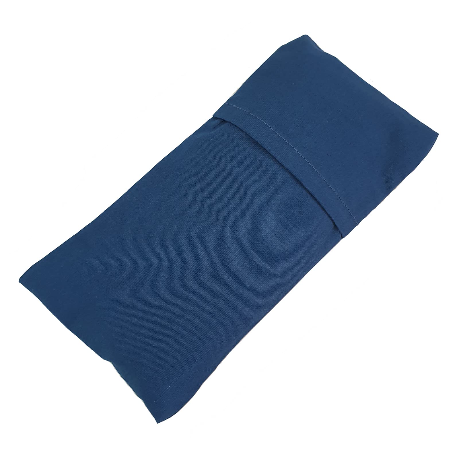 Ruth White Yoga Products Plain Classic Cotton Eye Pillow filled with Flaxseeds and a hint of Lavender (Peacock Blue)