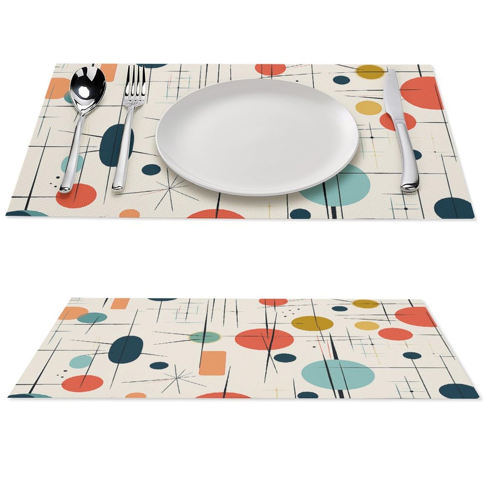 Sets de table Mid-Century antidérapants pour repas en terrasse