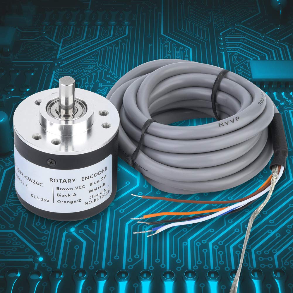 Encoder Rotativo Incrementale E6B2-CWZ6C 600P/R DC 5-26V Uscita NPN 38mm per Automazione Industriale con Cavo 2m per Controllo Motore e Posizionamento Preciso