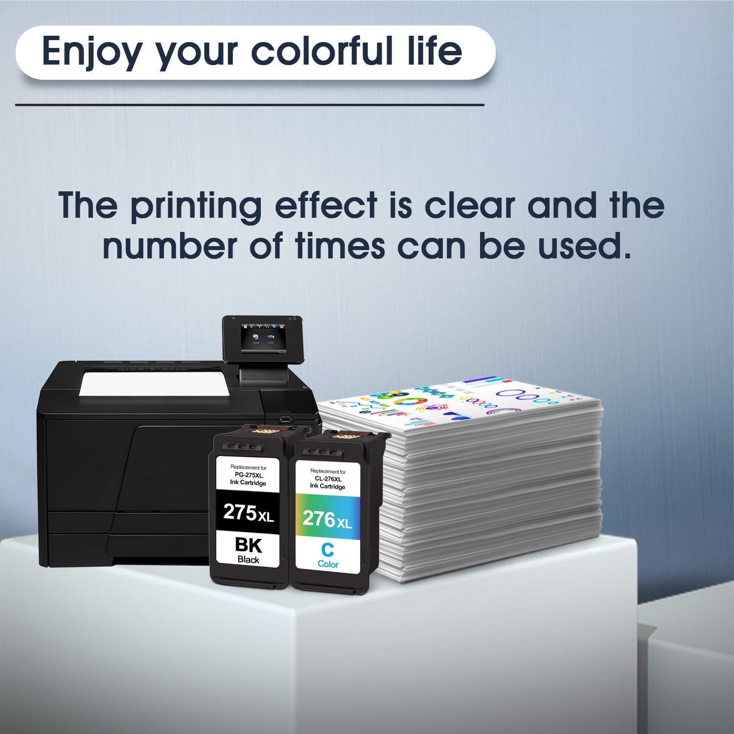 PG-275XL CL-276XL Ink Cartridges Value Pack Replacement for Canon 275XL 276XL 275 276 Compatible for Pixma TS3520 TS3522 TS3500 TR4720 TR4722 TR4700 Printer (1 Black, 1 Tricolor)