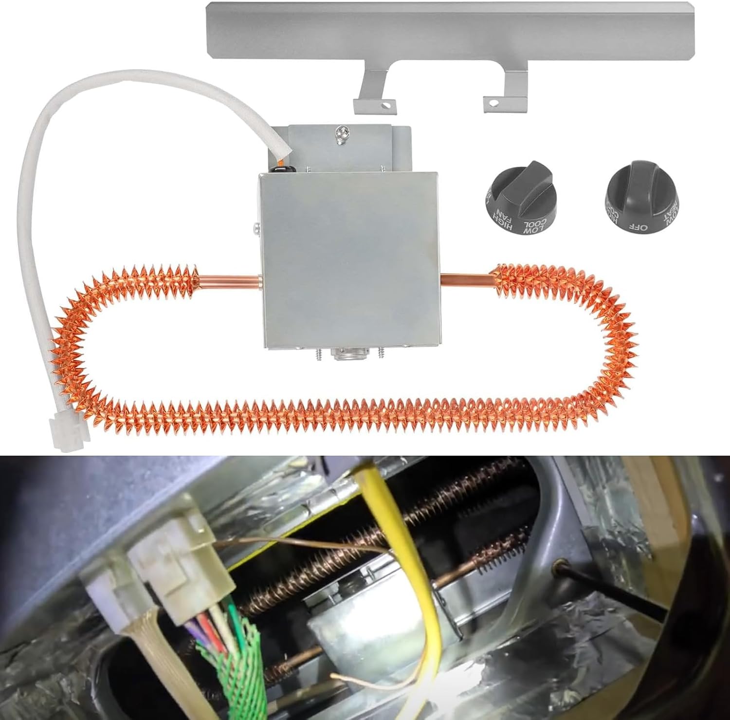 Replace for 9233-4551 Electric Heating Element Kit, RV Heat Strip Assembly Kit Compatible With Coleman Mach RV Air Conditioner Heat Ready Ceiling Assemblies (Except Mach 8)