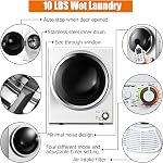 COSTWAY GYJ25-78 110V Electric Portable Clothes Stainless Steel Tub Laundry Dryer, for 4 Automatic Drying Mode, White