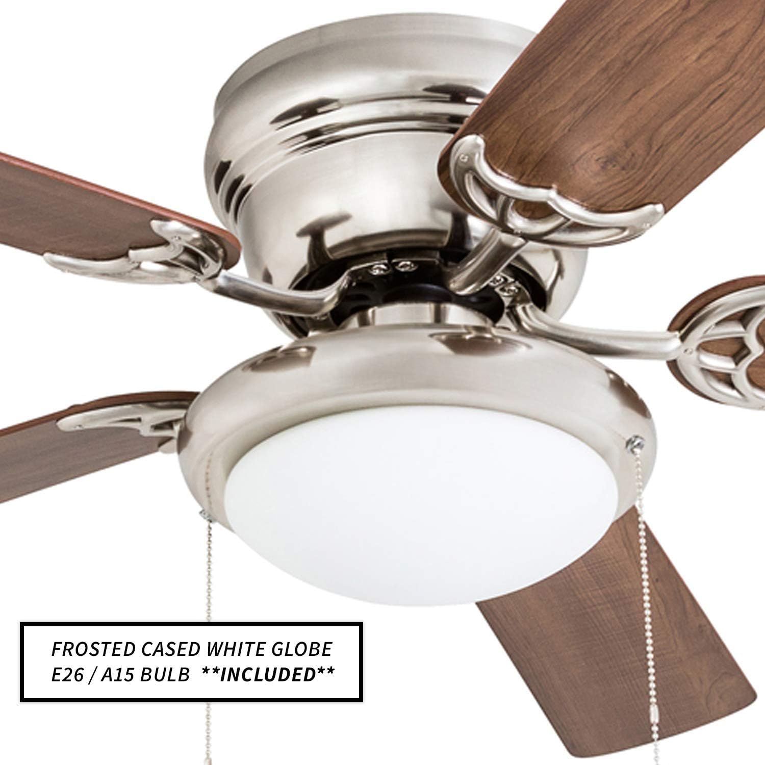 Portage Bay 50252 Hugger 52" Brushed Nickel West Hill Ceiling Fan with Bowl Light Kit