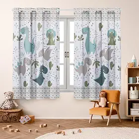 Cortina Infantil Decorativa, 2,00 x 1,50m, Poliéster, Estampada, para Quarto de Criança (DINOSSAURO)