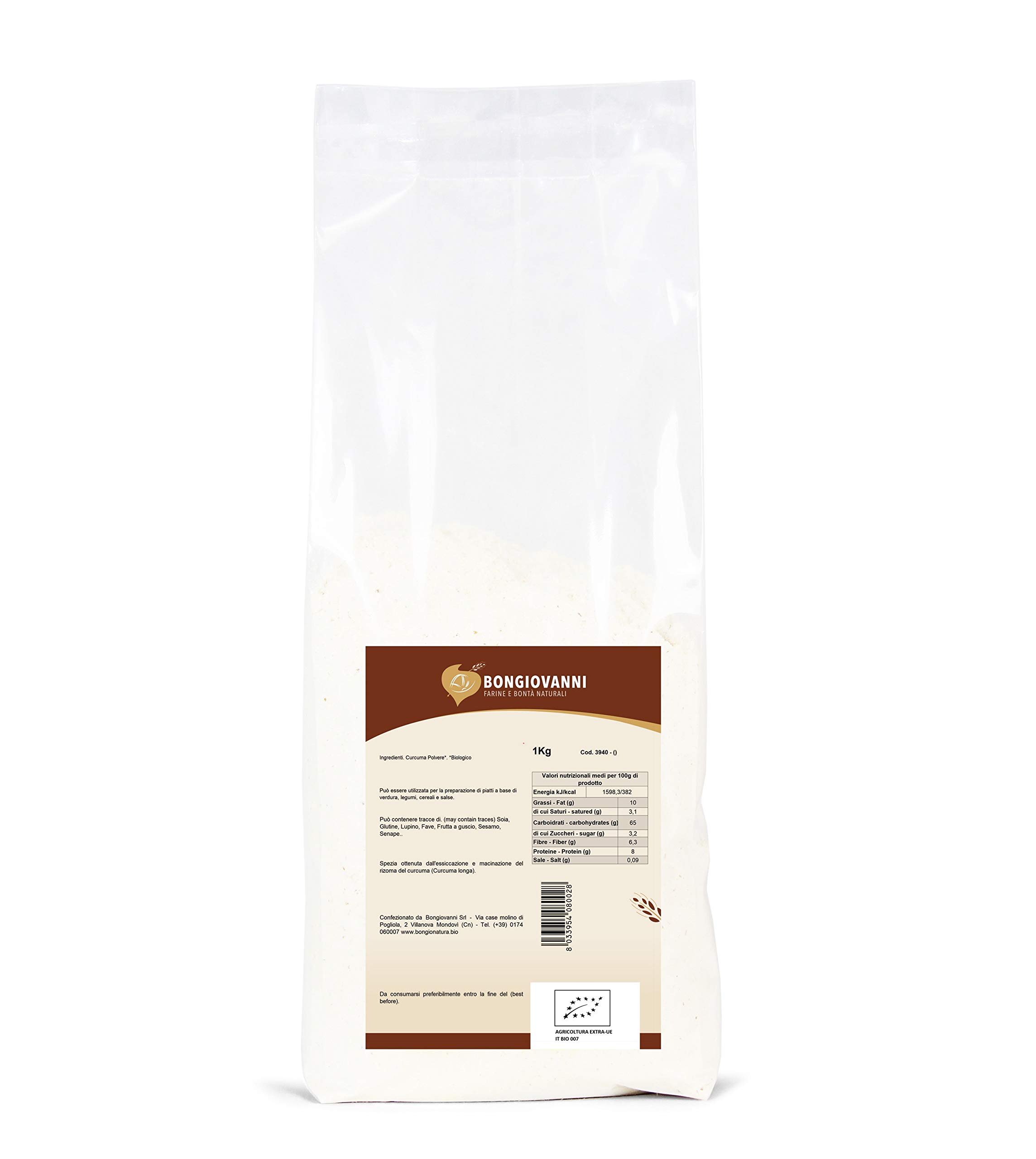 BONGIOVANNI FARINE E BONTA' NATURALI Curcuma In Polvere Bio - Formato da 1kg