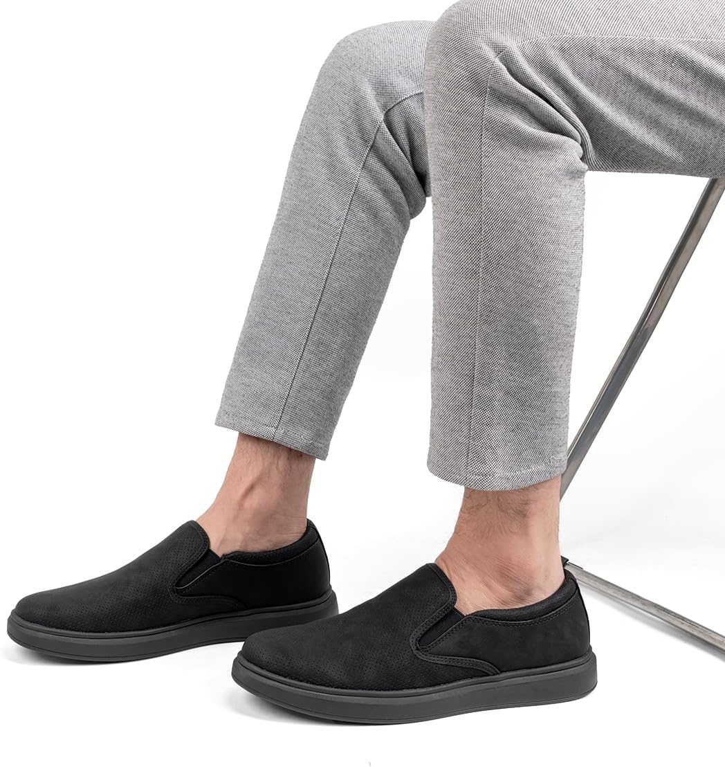 VJH confort Men's Slip-on Loafers Sneakers Mesh Breathable Elastic Casual Comfortable Fashion Work Shoes