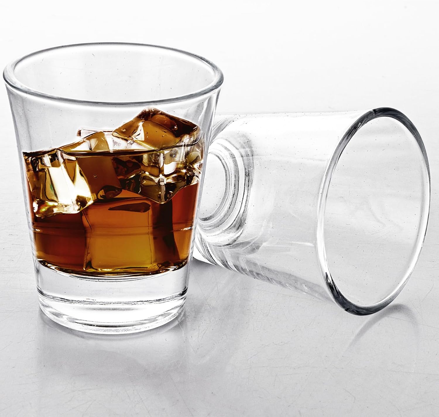 MIVIDE 48 Pack 60ml Round Shot Glasses Bulk Sets, 2oz Clear Heavy Base Shot Glass, Shot Glasses Set for Vodka, Whiskey, Tequila, Espresso, Liqueurs