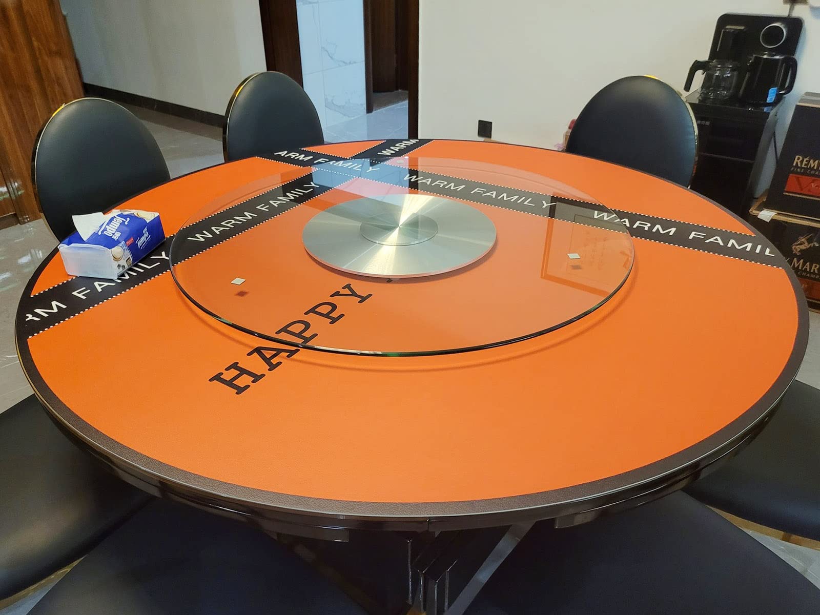 Vassoio Girevole in Vetro temperato da 8 mm 60/70/80/90/100 cm Piatto Girevole Lazy Susan Trasparente, Piatto Girevole da Tavolo con Cuscinetti silenziosi, capacità di carico 440 Ib/220 kg (