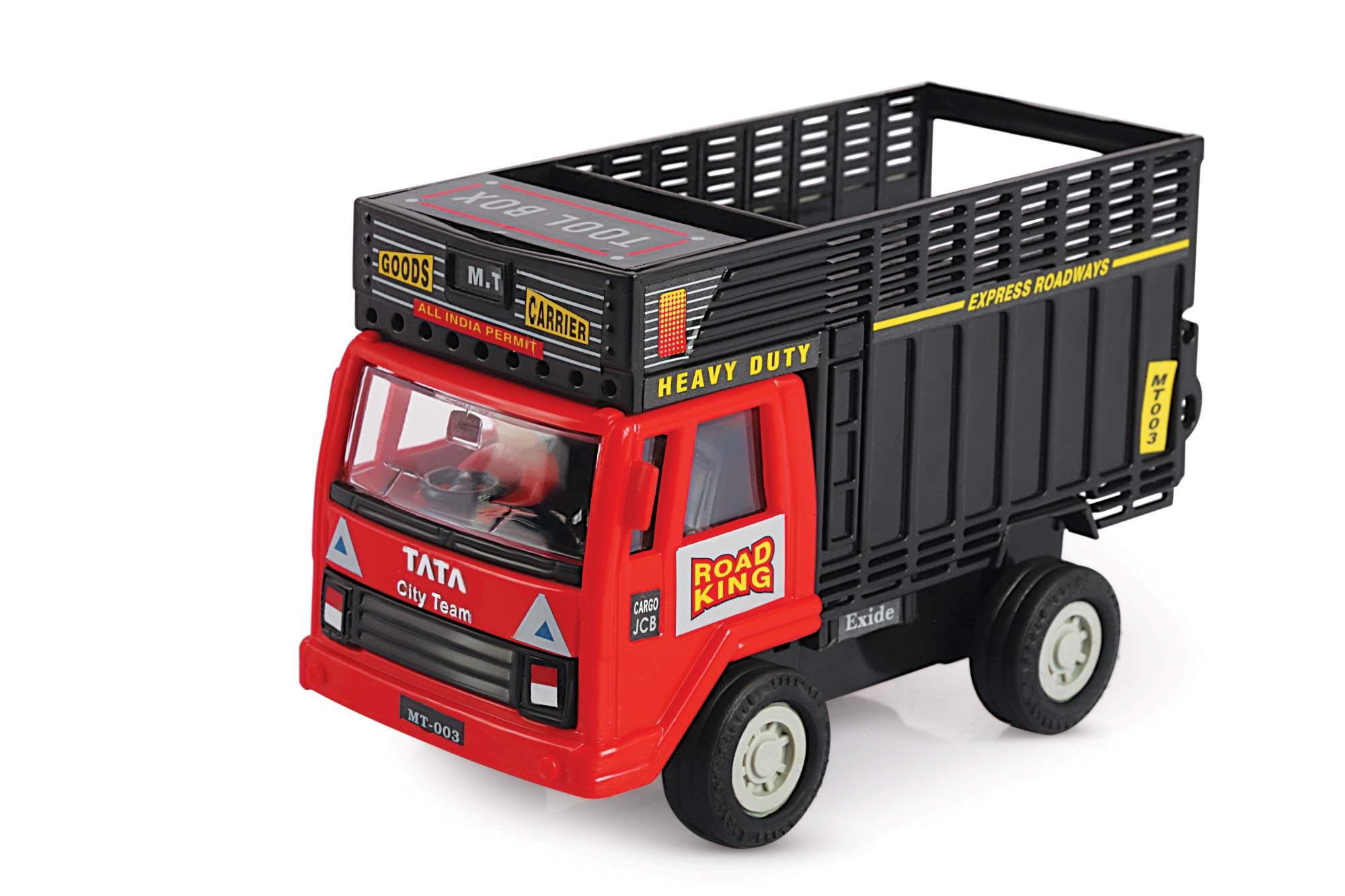 Shinsei Kid Pull Back Goods Carrier Road King Dumper Miniature Scaled Models with Opening Doors (Red)