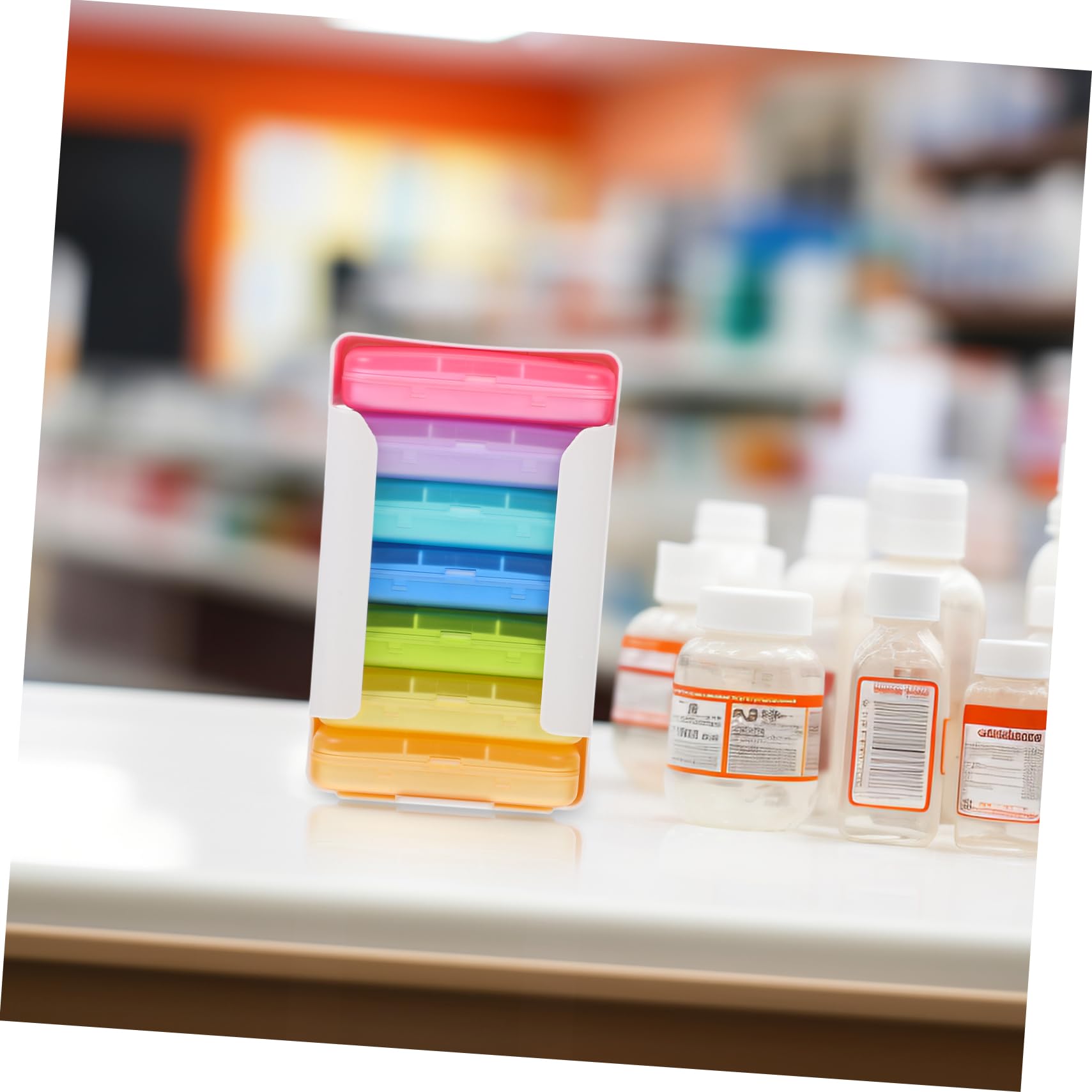FRCOLOR Wochen Pillenbox Organizer Aus Stabilem Material Mit Deckeldesign Für Zuhause Und Reisen Mit Verschiedenen Fächern Und Aufbewahrungstasche