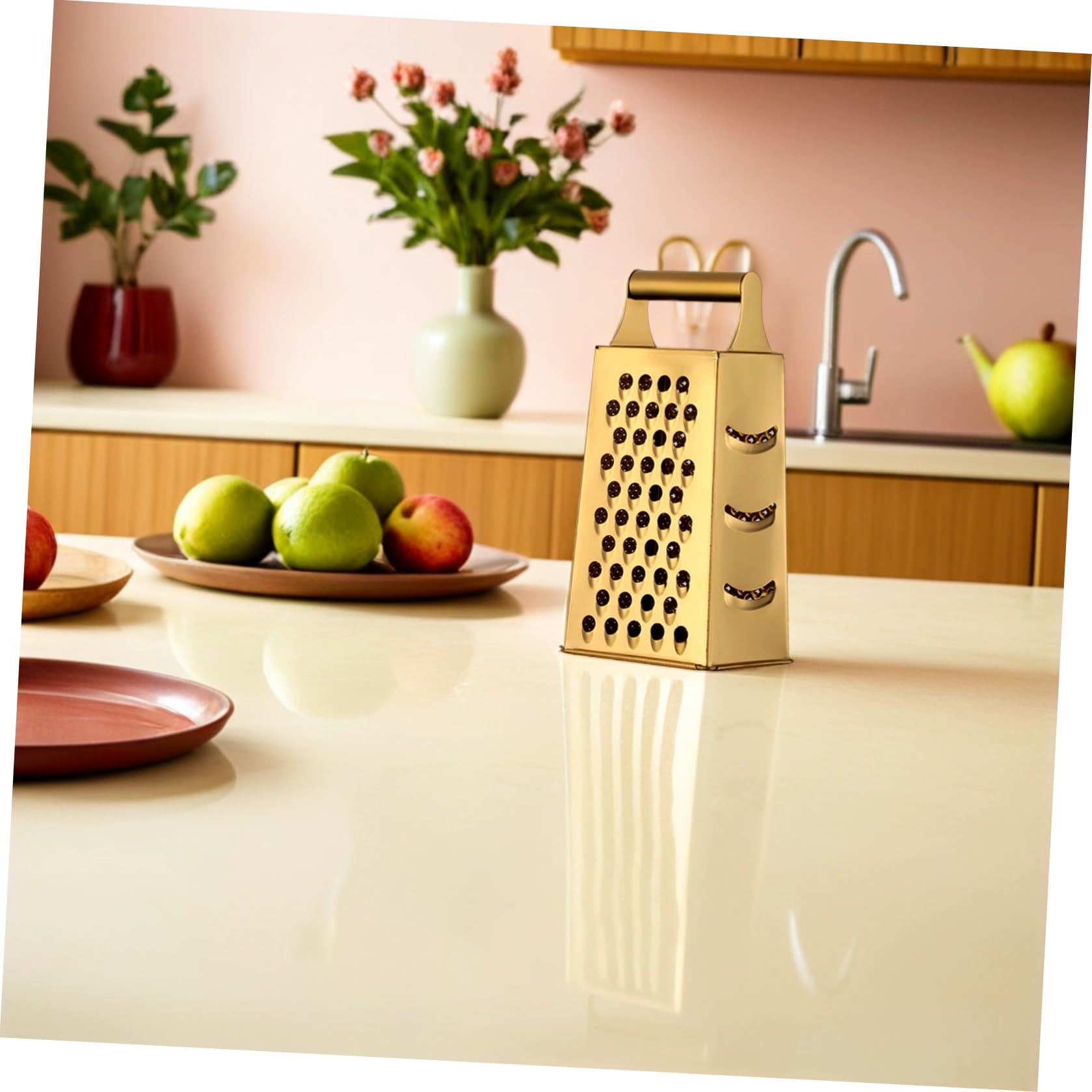 UKCOCO Rallador Manual Mango Antideslizante de Acero Inoxidable para Cortar Verduras y Rallar Queso, Herramienta Multifuncional Adecuado para Cocina Doméstica