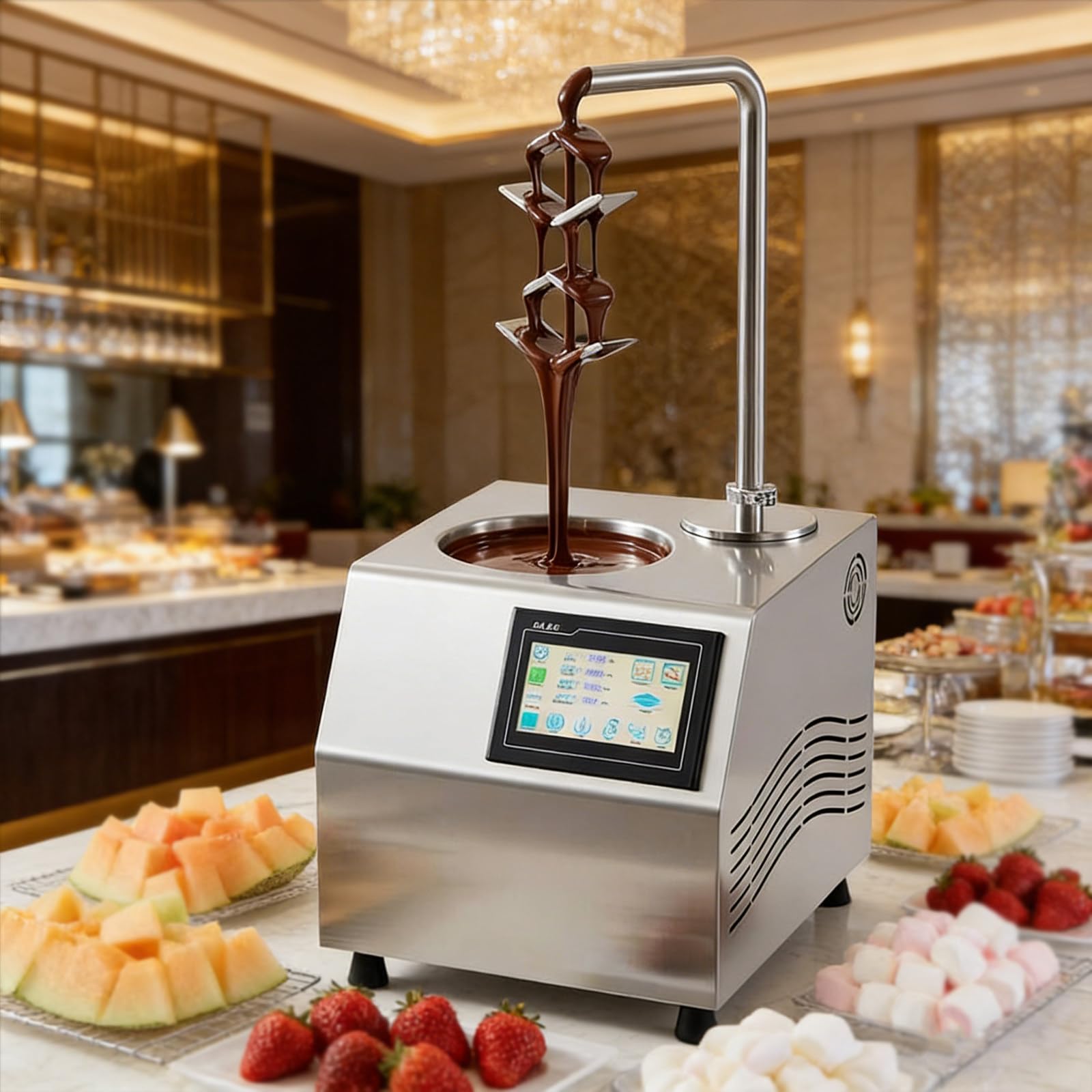 YXYLJOZ Commercial Chocolate Tempering Machine – Smart Touchscreen, Dual-Zone Temp Control, Vibrating Table, for Bakeries, Chocolate Production Lines, and Food Processing Plants