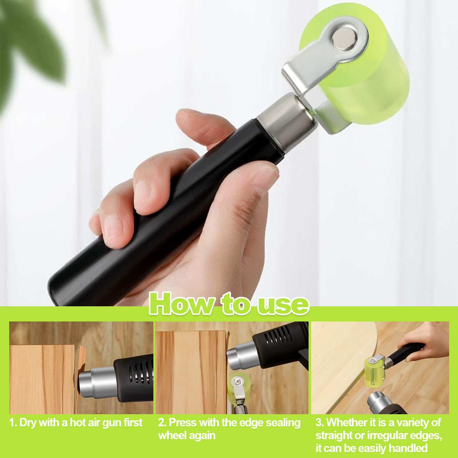 QWORK® siliconen aandrukrol, hittebestendig hard rubberen naadrol handaandrukrol dakbedekking