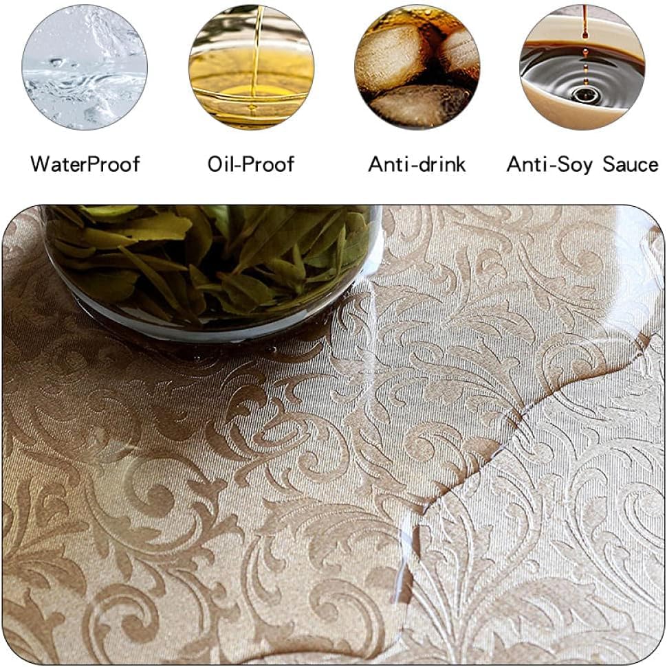 Nappe imperméable rectangulaire et durable pour table à manger lavable d'un geste - 4