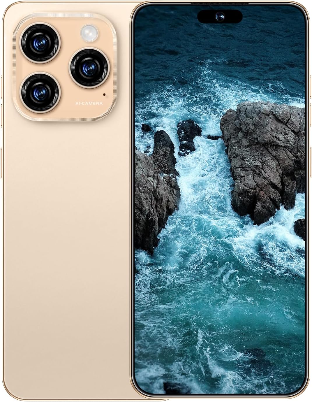 16PROMA X 5G Cell Phone,Smartphone Unlocked Cell Phone 12GB+512GB/6.99" Display/68MP+108MP Camera/7000 mAh Battery Super Endurance, Dual SIM Card/Face Unlock/GPS (Gold)