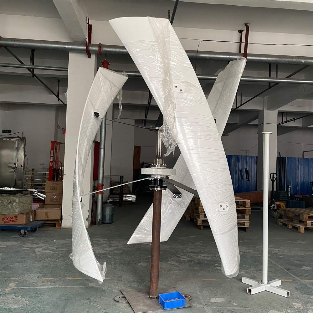 800 W 1000 W 2000 W Turbina de viento vertical 24 V 48 V 96 V AXIS Generador de viento permanente Maglev sin energía molino de viento (48 V blanco, 1000 W)