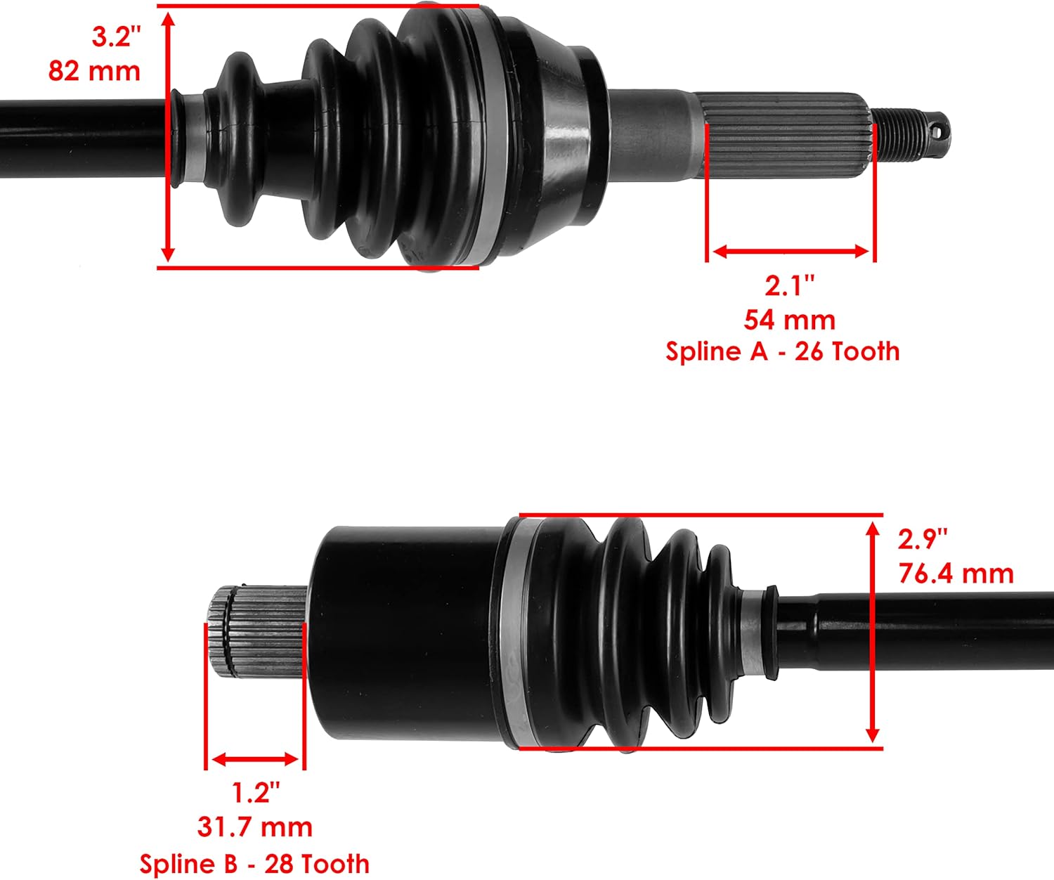 Caltric Rear Left and Right CV Joint Axle Compatible with Polaris Sportsman 570 2015-2024