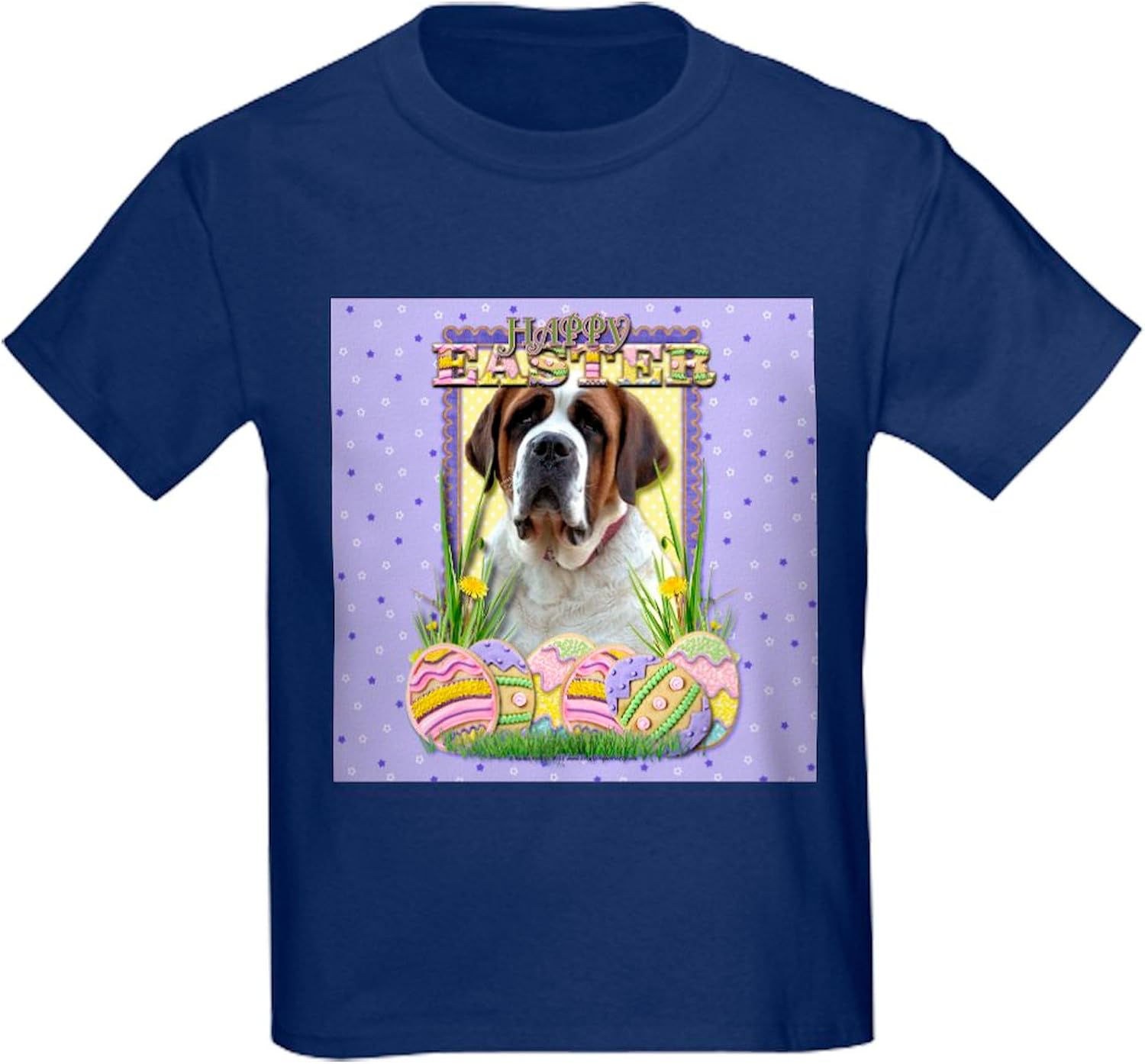 CafePress Easter Egg Cookies St Bernard Kids Dark T Shirt Kids Dark Cotton T-Shirt
