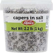 FRATELLI D'AMICO Capers in Salt, Size #10, Italian Salted Capers, Caperi...