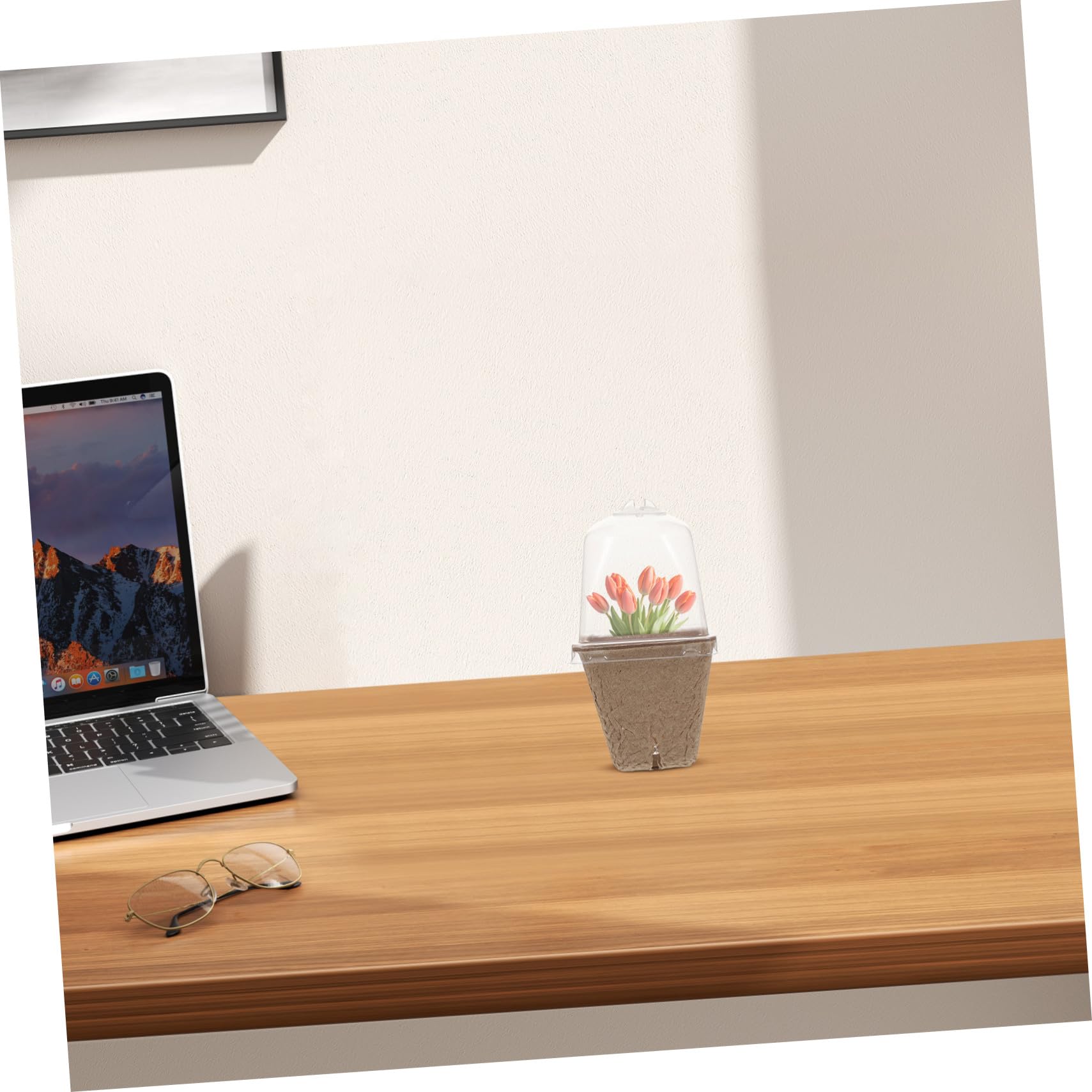iplusmile Pots de Semis Carrés avec Dôme Ventilé en Pâte de Papier Lot de 36