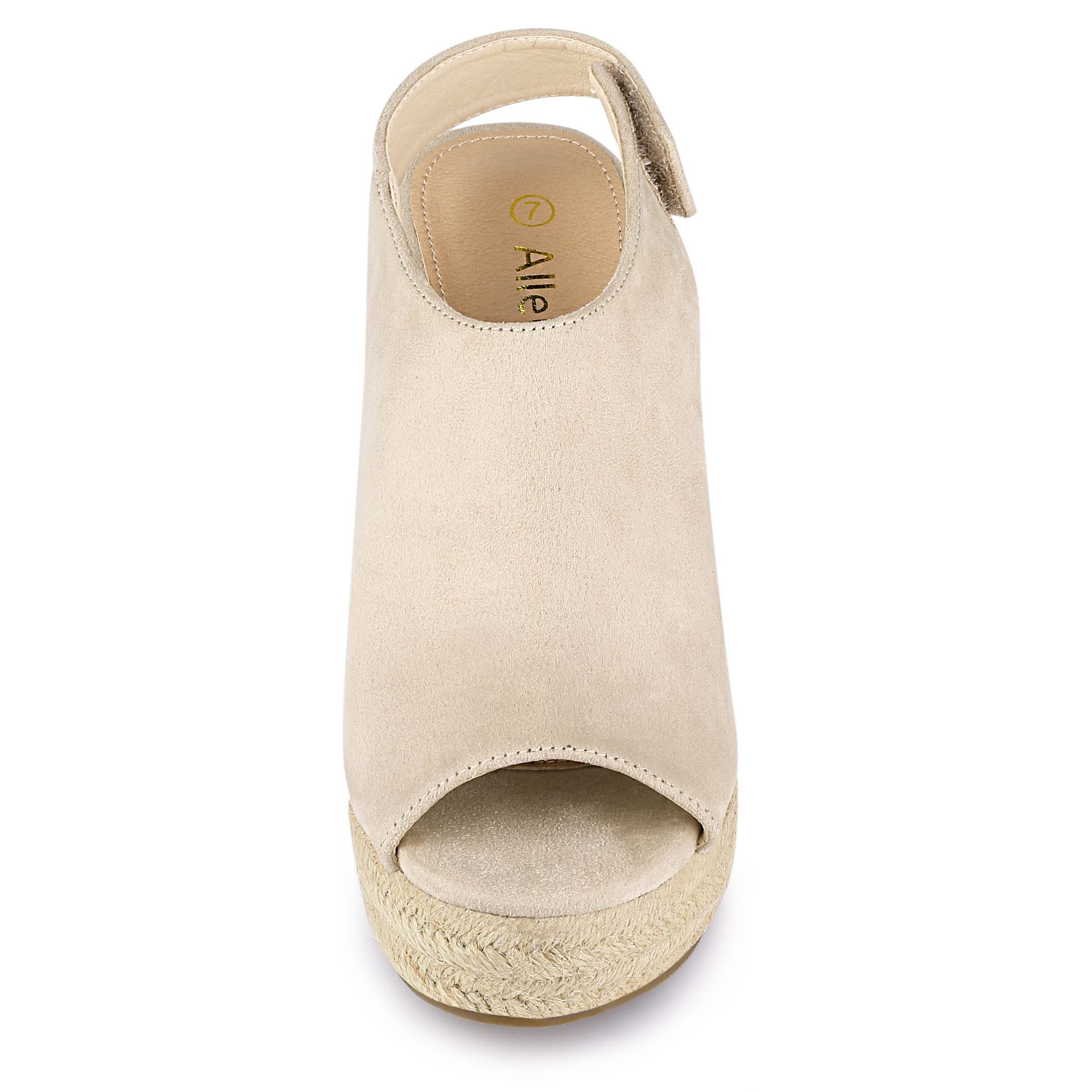 Allegra K Espadrilles compensées avec bride arrière pour femme, beige (beige), 40.5 EU