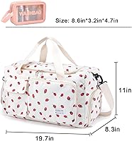 Vista 194 de Pequeña bolsa de gimnasio para mujer, bolsa de viaje con compartimento para zapatos