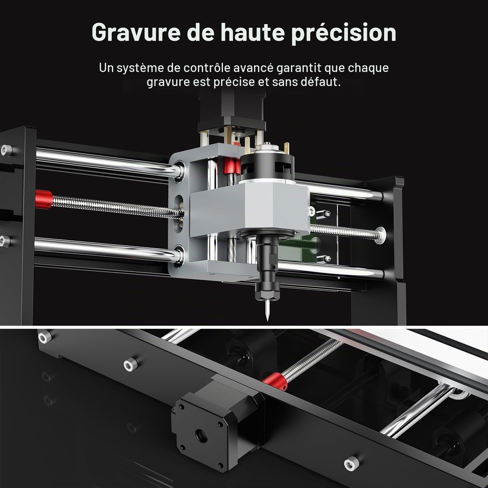 Twotrees CNC Fraiseuse TTC3018, Fraiseuse CNC 3 axes, Commande GRBL, Fraiseuse CNC pour bois, plastique, acrylique, 300x180x40mm Zone de travail