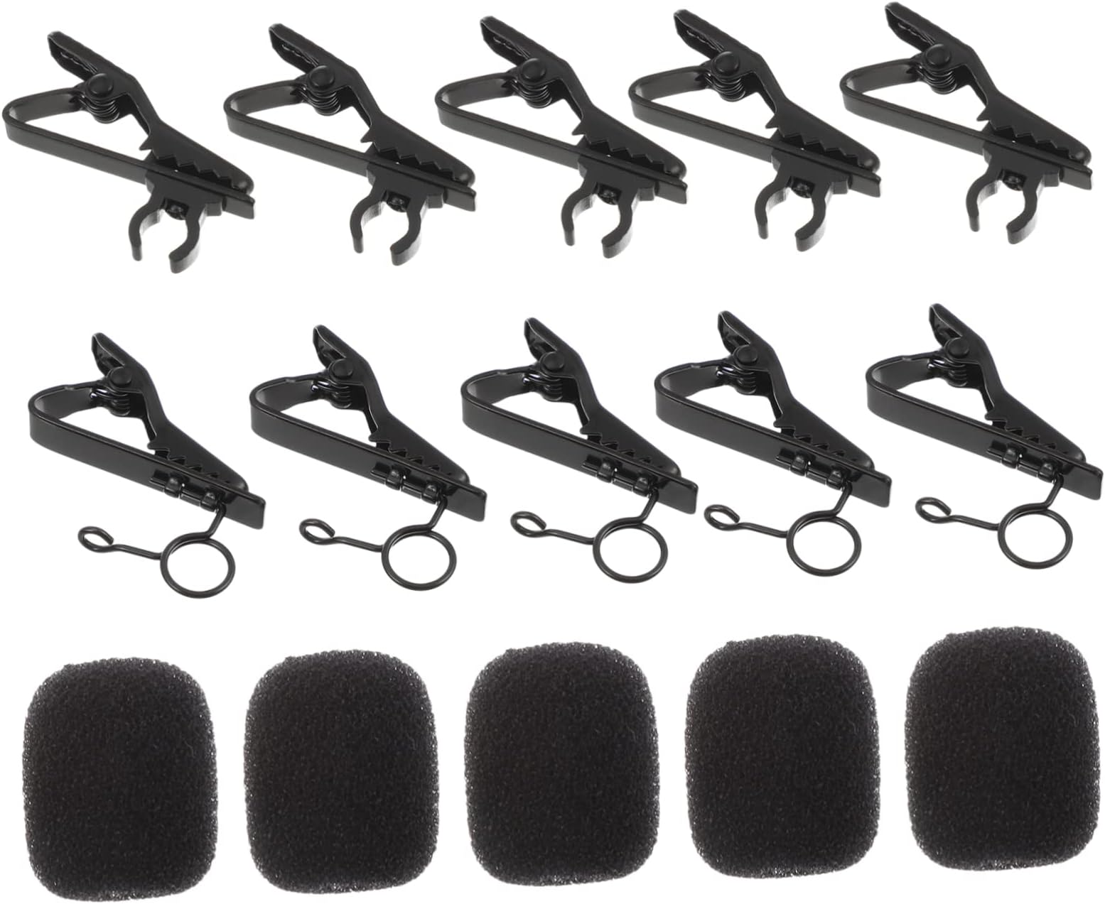 Alasum 18pcs Mic Microphone Clip Set Sponge Covers for Easy Attachment for Conferences Speeches and Performances Includes Cotton Clips Type Circle