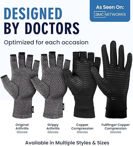 Miniatura 6 de Dr. Frederick's Original Grippy - Guantes de artritis para mujeres y hombres, guantes de compresión antideslizantes para aliviar el dolor