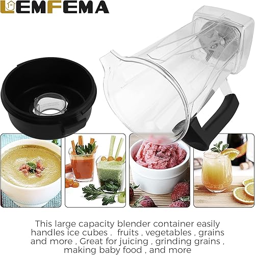 Miniatura 3 de Contenedor de licuadora, recipiente transparente de 64 onzas con tapa y cuchilla de repuesto, compatible con Vitamix - Container & C Series Blender