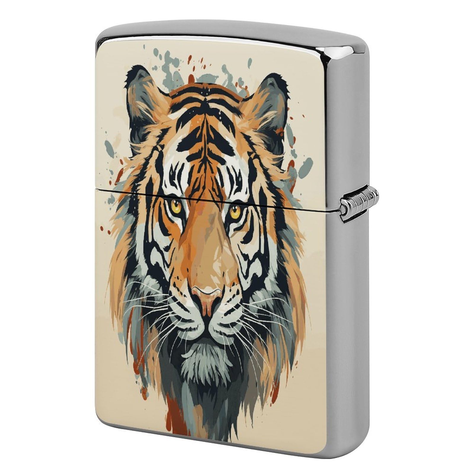 Btcowzrv Style Hand Drawn Tiger Metal Lighter Case Sleeve Cover Holder