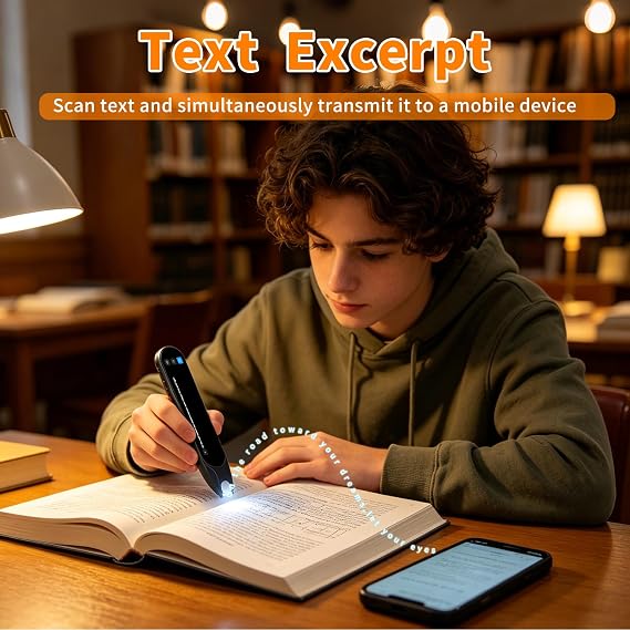 Translation Pen&Scan Reading Pen for Language Learners,Dyslexia&Learning Difficulties,Text to Speech Reader Pen, Translator Pen for 142 Language(Grey
