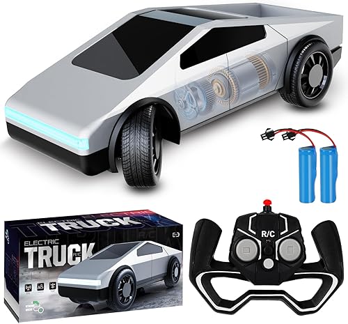 Coche de control remoto, escala de autos RC 124, vehículo eléctrico todo terreno, luces LED, juguetes de automóvil, camiones monstruo, regalo de