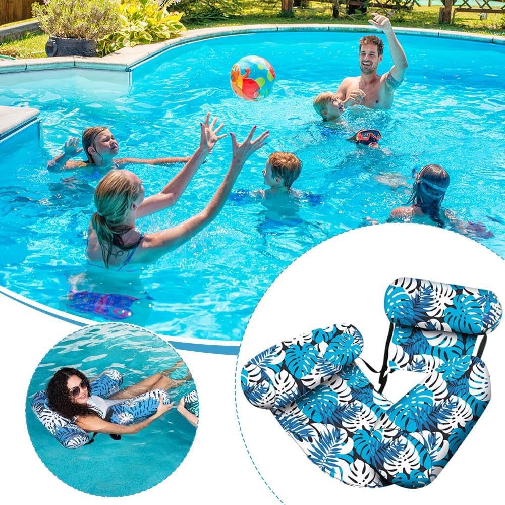 Aufblasbare Pool-Schwimmer, Pool-Nudeln, Pflanzenmuster, schwimmende Matte, Hängematte, Mehrzweck-See-Floaties, Must-Have Wasserhängematte für Entspannung und Schwimmkomfort
