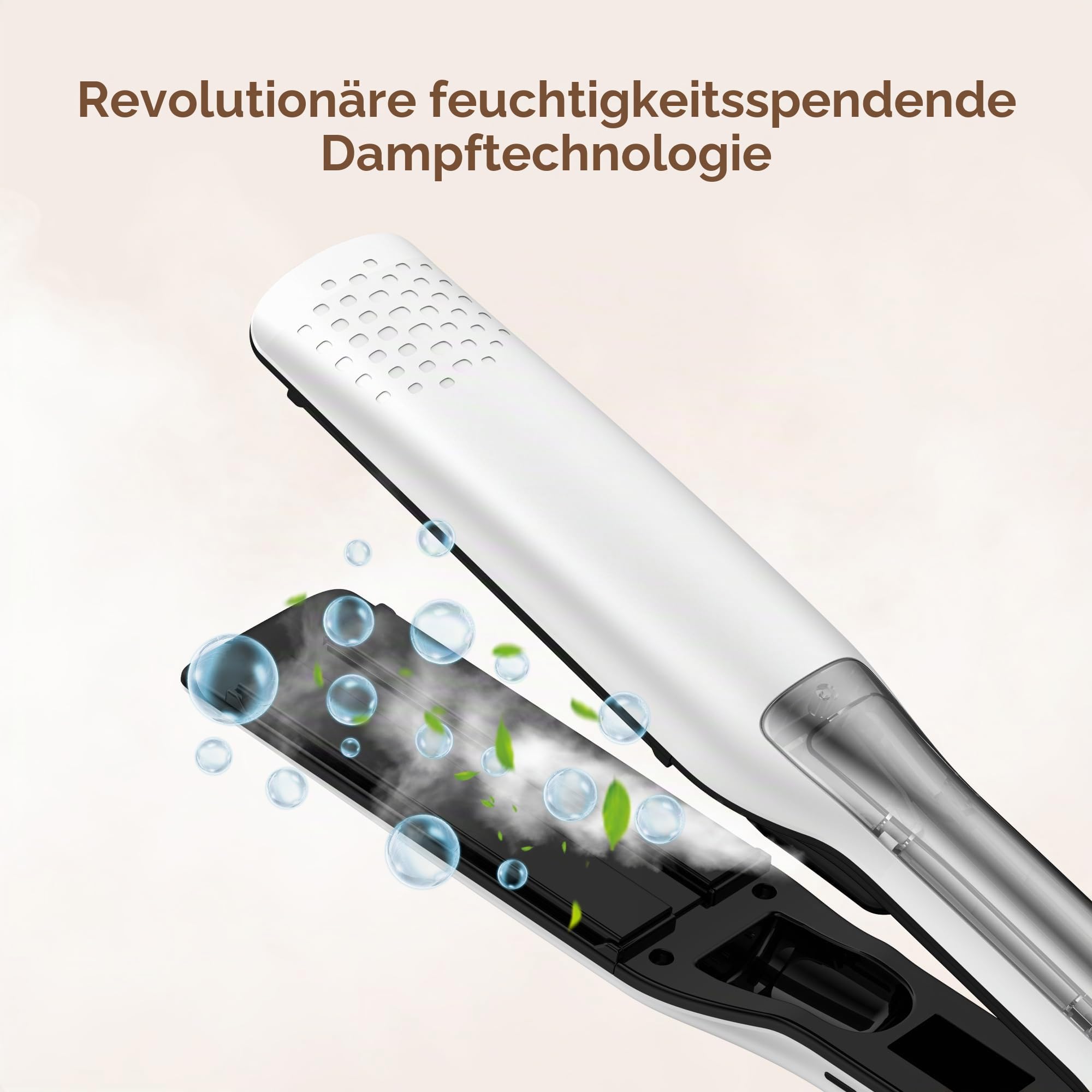 UKLISS Dampfglätteisen, Steam Haarglätter Breit Leistungsstarker Dampf | Glätteisen Breit 40MM mit LCD Display, Für Alle Haartypen, Professionell Haarschutz, 100℃-230℃