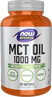 NOW Foods Sports Nutrition, MCT (Medium-chain triglycerides) Oil 1,000 mg, Weight Management, 150 Softgels